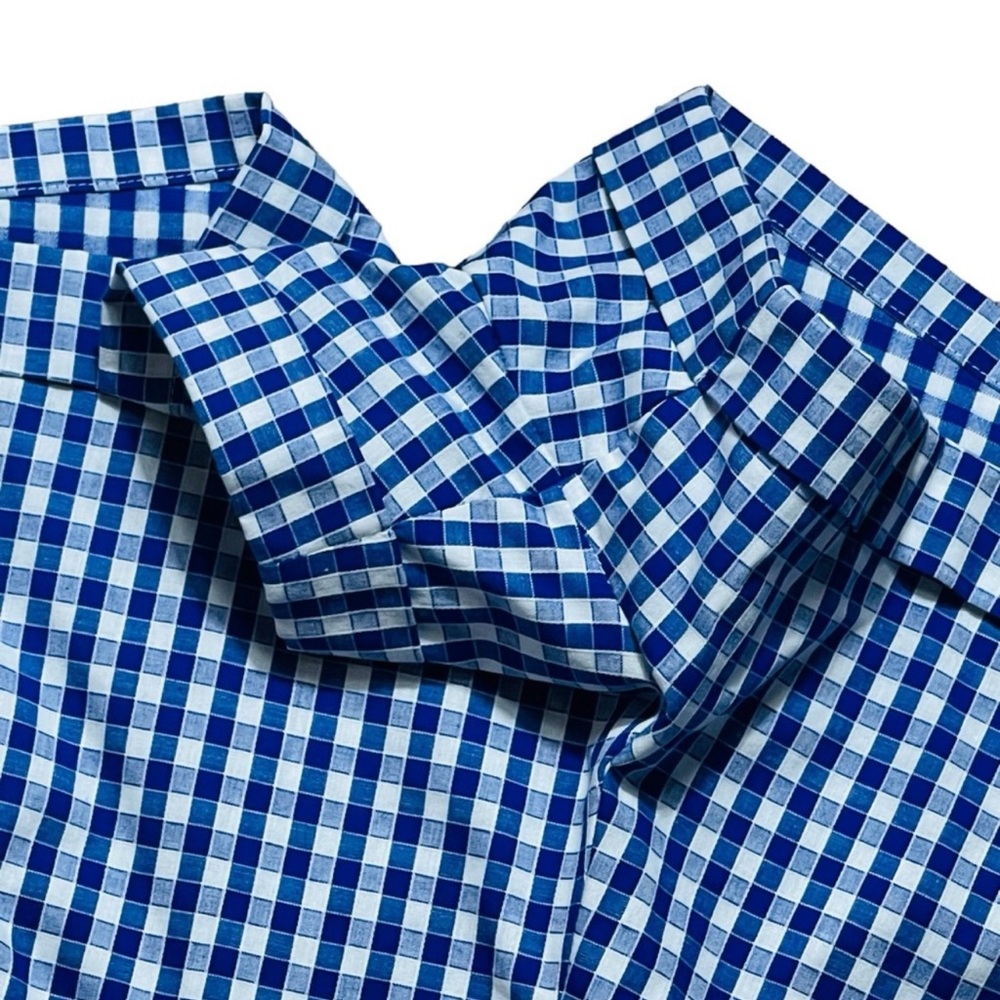 Unique Vintage 3X/20 Gingham Pattern High Rise Shorts in Blue and White. - Picture 2 of 16